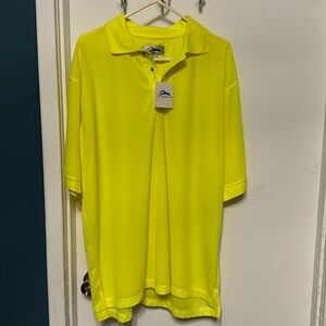 Men’s Tri-Mountain polo shirt size XL NWT bright yellow.